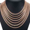 Fanshion Rose Gold Necklace chain Curb Weaving Rope Snail Link Beaded Chain for Men Women Classic Jewelry Gifts CNN1B