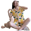 Zomer Shorts Cardigan Pyjama Casual Home Wear 210809