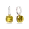 Baoyocn 23 Kleuren Faceted Crystal Candy Square 3 Gold Color Inlay Zirkoon CZ Water Drop Oorbellen Mode Vrouwen Sieraden