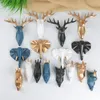 1pc Hanging Hook Animal Head Decorative Deer Elephant Unicorn Rhinoceros Hanger Keys Clothes Hat Wall Decoration Rack 220311