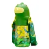 Y8AB 560 мл мультфильм динозавров детская бутылка воды с соломенным плечевым ремешком школьный чайник 211013