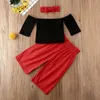 Toddler Baby Kids Girls Off épaule Tops Tshirt Pantalons Band Band Ventes Tenues Enfants Princess Clothes Set Y2008291698576