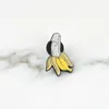 Banana Brooch Pin Fruit Plant Penis Dick Organ Enamel Badge Meme Evil Wicked Adult Funny Cartoon Jewelry Women Friend Whole8165212