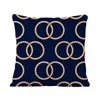 Taies d'oreiller carrées en Polyester avec lignes géométriques bleues pour canapé de chaise de voiture taie d'oreiller Simple 45x45 Cm coussin/décoratif