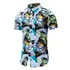Mode nieuw zomerhemd mannen Casual korte mouw bloemen shirts Hawaiiaanse mannelijke bloemenprint strand vakantie camisa 6xl 7xl 210412