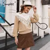 Elegant impact color lace white jumper O-neck shoulder drop hairy pullover Casual home soft autumn winter sweater ladies 210414