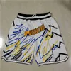 Mens sydde bara Don Basketball Shorts Warriors11 Thompson 33 Wiseman Stephen 30 Curry Mitchellness 2021/22 Edition City Sweatpants White