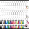 Keychains Fashion AessoriesKimter Key Rings 120st Keychain Blank Acrylic Clear Circle Discs With Hole Colorful Tassel Keyring for DIY Proje