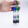 Ballpoint Pens 1pc Cute Retractable Badge Reel Pen Belt Clip Key Chain With Carabiner Ring Lanyard School Office Supplies