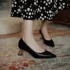 Meotina Natural Genuine Leather Pointed Toe High Heels Women Shoes Strange Style Heel Pumps Dress Female Footwear Beige Size 40 210608