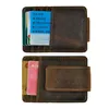 Wallets Men Mini Clips Genuine Leather Magnetic Buckle Male Money Coin Purse Short Card Holer1
