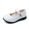 Le ragazze vestono le scarpe per la festa nuziale Performance Formale Scarpe in pelle morbida per bambini Mary Janes Simple Classic Children's Flats 22-36 X0703