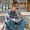 H.SA Frauen Weihnachtspullover Lässige grüne Bäume Tunika Pullover Spitzenstich Vintage Winterpullover Tops Koreanische Argyle Tops 210716