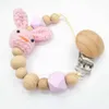 ベビーマシファイアクリップビーチの肥大剤SoOther Cartoon Rabbit Woodiness Holder Beaded Clip Chain Nipple Teether Dummy Strap Chains in4010671