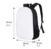 16-дюймовый рюкзак сублимация DIY удалить белый чистый полиэстер большая емкость школьная сумка размером 40 * 28 * 14см