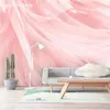 Fondos de pantalla Tuya Art Pink Feather para decoración de la habitación Livería de dormitorios de la pared y cama de gril