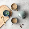 Canecas Copo de Café Cerâmica Retro Criativo Água Luxuoso Tea Maporcelin Set Cuisine BebidaJavascript