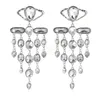 Lumineux Long Coloré Cristal Gland Dangle Boucles D'oreilles De Haute Qualité De Mode Strass Bijoux Pour Les Femmes