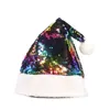 Ny jul hatt flip sequin tvåfärg jul hatt skina jul huvudstycke dekoration