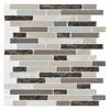 Art3d 10- Piece Stick on Backsplash Tile Wallpaper Waterproof Self-adhesive Oil-proof Vinyl Wall Stickers for Kitchen Bathroom 12" x 12 Brown Tiles