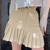 Юбки Девушки милая хаки плиссированная короткая женская повседневная с высокой талией мини -юбки, дама, готовый к корейской моде 2022, 2022