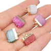 Irregular cluster Druzy Drusy Charms Quartz Healing Reiki Crystal Pendant DIY Necklace Earrings Women Fashion Jewelry Finding 12x14mm