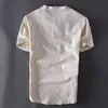 Oversized T Shirt 5XL Mens Pullover Cotton Linen Tees Summer Short Sleeve Male Casual Plus Size White Tops Clothing 210601