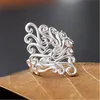damas anillo de diseño de plata