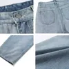 Enkelväg Mens jeans mode denim byxor baggy hip hop japanska streetwear koreanska stil byxor blå för 210716
