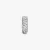 100% 925 Sterling Silver Clear Sparkle Spacer Charms Fit Pandora Originale European Charm Bracelet Mode Kvinnor Bröllop Förlovning Smycken Tillbehör