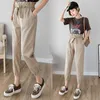 Mulheres calças primavera verão moda feminino cintura alta sólida solta harem calça lápis calças casual cargo streetwear 210423