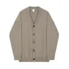 IDEEFB Męska jesień i zima Gruby Sweter Cardigan Koreański Moda Kintwear V Collar Single Breasted Vintage Odzież 9Y4760 210524
