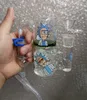 Hot selling draagbare roken bong glas asvanger honingraat turbine perc glas asvanger met siliconen pijp zeusartshop