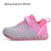 2019 New Girls Boys USB Charging LED Children Shoes Kids Glowing Flashing Lighted Luminous Chaussure Baby Casual Sneakers G1025