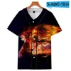 Homem Verão Barato Tshirt Jersey Baseball Anime 3D Impresso Respirável T-shirt Hip Hop Vestuário Atacado 084