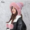 Шапочка/кепки черепа женский фальшивый мех вязаный шляп Bobble Beanie Hat Pom Pom Ball Shaiing Cap Cap Furry Delm22