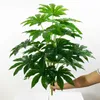75 cm 24 Kafaları Büyük Yapay Ağaç Tropcial Monstera Bitkiler Şube Plastik Palmiye Yaprakları Sahte Kaplumbağa Yeşillik Ev Odası Dekor Için 210624