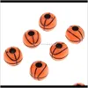 Sewing Notions Tools Apparel Drop Delivery 2021 Wholesale 120Pcs 12Mm Resin Spacer Loose Decorative Basketball Beads For Diy Findings Crafts