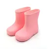 Crianças meninos meninas botas de chuva crianças sólidas raio impermeabilizadas infantil bebês bebês de alta qualidade botas de chuva rosa amarelo céu azul q064672294