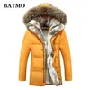 BATMO arrivée hiver col en fourrure de lapin 80% duvet de canard blanc vestes à capuche hommes, grande taille S-5XL 211129