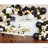 Party Decoration Metallic Latex Balloons Black Gold 110pcs 6.5/16/24inch Chrome Balloon Wedding Decorations Birthday Supplies