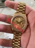 move2020 Lux ury Fashion Watches Top Quality 18k Yellow Gold Diamond Dial & Bezel 18038 Watch Automatic Men's Wristwatch