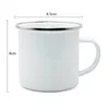 12oz sublimação caneca de esmalte transferência de calor enamelados tumblers com punho 350ml branco branco sublimated canecas Beber copos A02