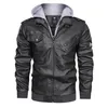 long hooded leather coat