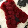 Lyxig Hög Imitation Kvinnor Faux Fur Vest Long Coat Vinter Kvinna Varm Tjocka Splice Jackor Kvinna Waistcoat Outwear