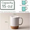 Tassen Keramik-Becher mit Korkboden und Deckel, Kaffeetasse, Wärmedämmung, Milch