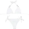 Bikini a fascia Mujer Tanga Costume da bagno da donna con strass Costume da bagno brasiliano sexy Abbigliamento da spiaggia Costume da bagno da bagno Maillot Donna