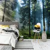 Wallpapers Beautiful Scenery Wallpaper Murals Green Mysterious Forest For Bedroom Walls