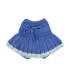 Çocuklar Geniş Bacak Pantolon Bebek Kız Yaz Örme Kısa Pantolon Yürüyor Etek Rahat Alt Kız Giyim Triko 210521