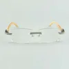 2021 Designers sans fin diamants monture de lunettes 3524012 cornes blanches naturelles taille de lunettes 3618140mm3036260
